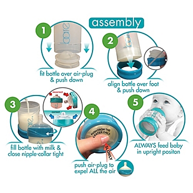 BARE&reg; 4-Pack Polypropylene Air-Free Bottle Starter Set with Easy-Latch Nipples in Turquoise. View a larger version of this product image.