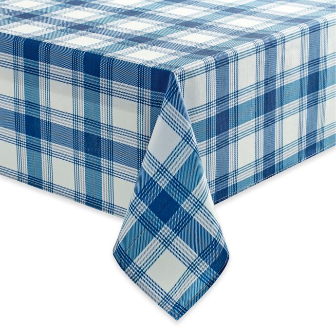 Benson Mills Tuscan Plaid Tablecloth in Indigo | Bed Bath and Beyond Canada