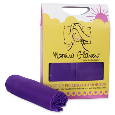 Morning Glamour&reg; Satin Jewel Standard Pillowcases in Purple (Set of 2)