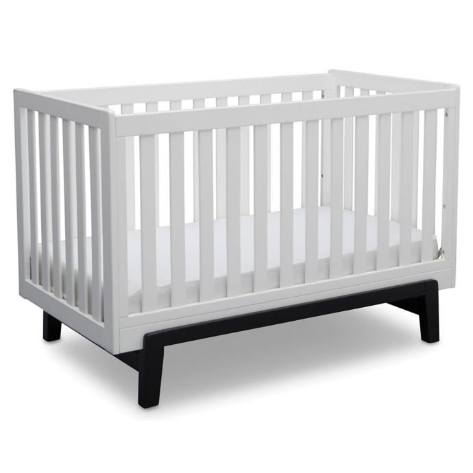 Delta Children Aster 3 In 1 Convertible Crib In White Black Bed