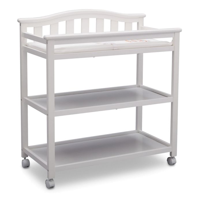 Delta Children Bell Top Changing Table In Bianca White Bed Bath
