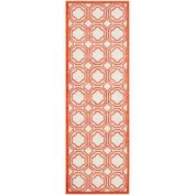 Safavieh Amherst Abigail 2-Foot 3-Inch x 9-Foot Indoor/Outdoor Runner in Ivory/Orange