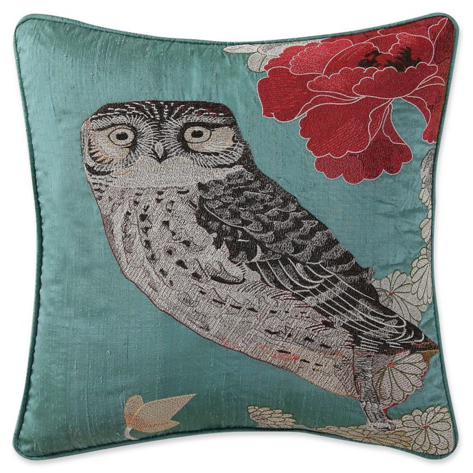 Tracy Porter Emmeline Embroidered Owl Square Throw Pillow Bed