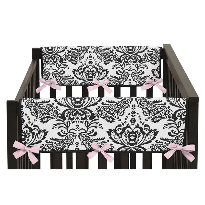 Sweet Jojo Designs Sophia Side Crib Rail Covers In Pink White Set