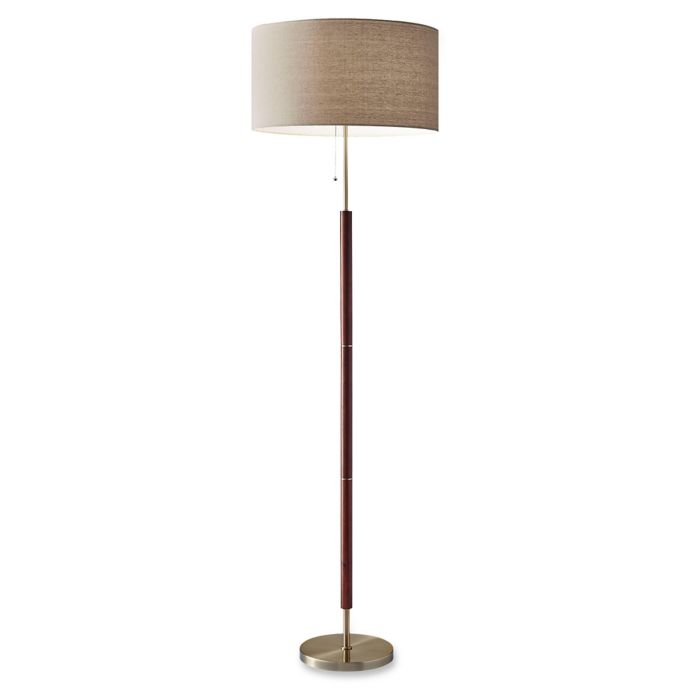 Adesso Hamilton Floor Lamp In Walnut Bed Bath And Beyond Canada