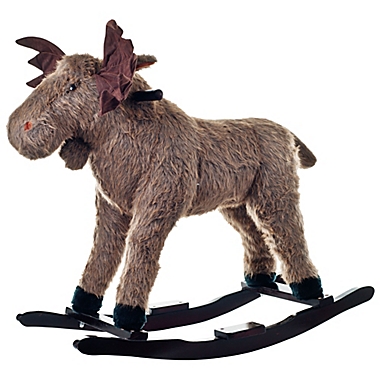 Happy Trails Ride-On Rocking Max Moose in Brown. View a larger version of this product image.
