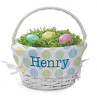 Polka Dots Easter Basket in Green. View a larger version of this product image.