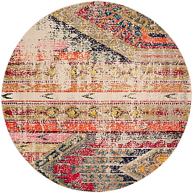 Safavieh Monaco Nayva 6-Foot 7-Inch Round Area Rug in Light Grey. View a larger version of this product image.