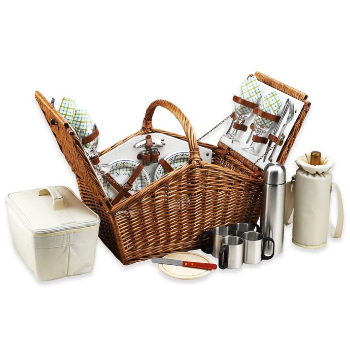 Picnic at Ascot Huntsman Picnic Basket for 4 with Coffee Service Bed