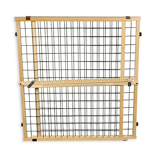Alternate image 1 for Extra Wide Pressure-Mount Wire Mesh Pet Gate in Brown