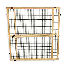 Extra Wide Pressure-Mount Wire Mesh Pet Gate in Brown