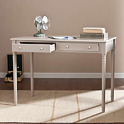 Southern Enterprises Janice 2-Drawer Writing Desk in Grey