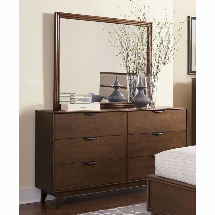 Mid Mod 6 Drawer Dresser In Cinnamon Bed Bath Beyond