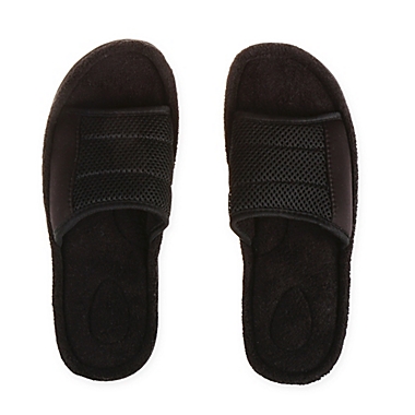 Therapedic&reg; Small Men&#39;s Slide Slipper in Black. View a larger version of this product image.