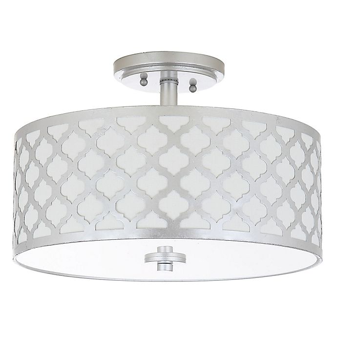 Safavieh Kora 3 Light Flush Mount Ceiling Fixture In Silver With Cotton Shade Bed Bath Beyond - 3 Light Ceiling Fixture Flush Mount