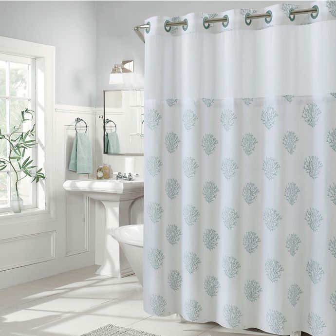 Hookless® Coral Reef Shower Curtain in Grey Mist | Bed Bath and Beyond