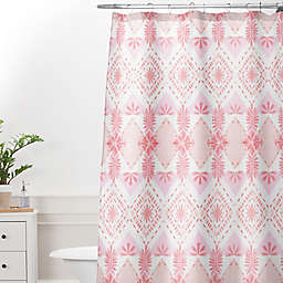Deny Designs Dash and Ash Strawberry Picnic Shower Curtain in Pink