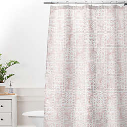 Deny Designs Dash and Ash Rose Bud Mud Cloth Shower Curtain in Pink