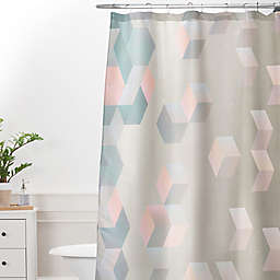 Deny Designs Emanuela Carratoni Exagonal Geometry 69-Inch x 72-Inch Shower Curtain in Grey