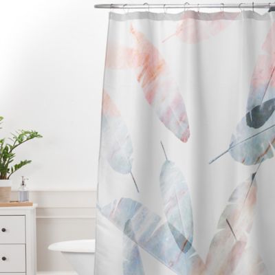 coral gray shower curtain