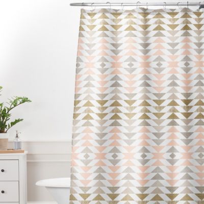 grey and gold shower curtain