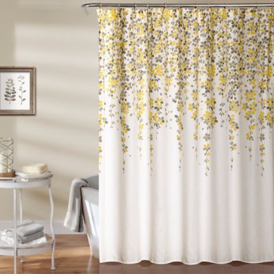 yellow shower curtain