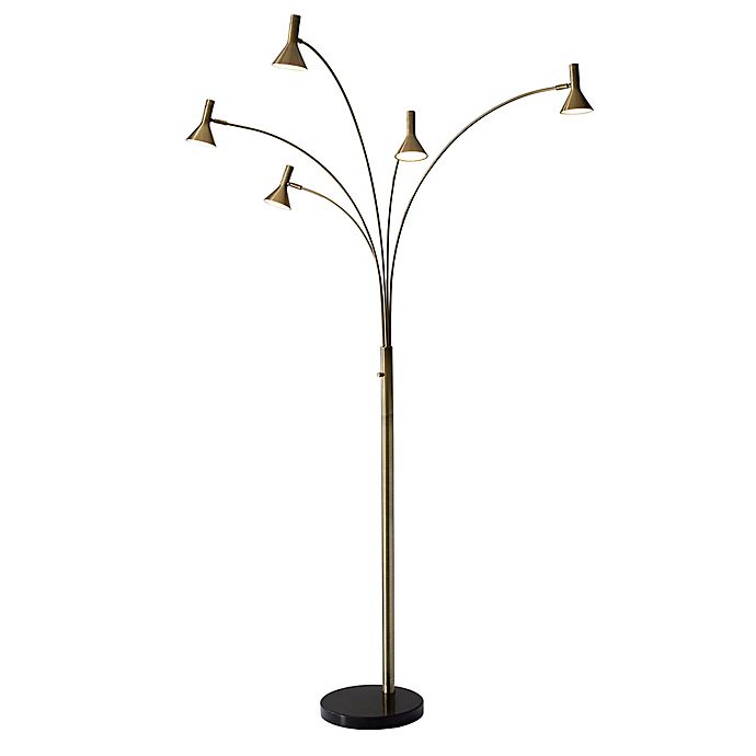Adesso Maxwell Led Arc Floor Lamp In Antique Brass Bed Bath