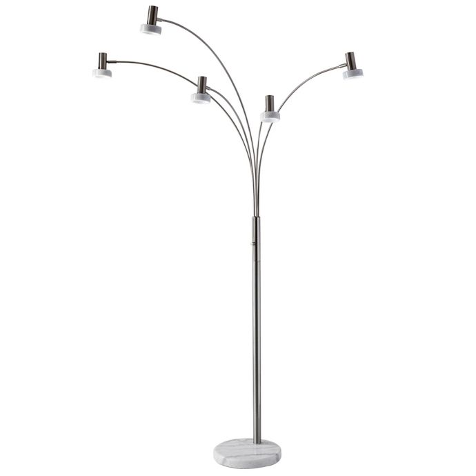 Adesso Miranda Led Arc Floor Lamp In Brushed Steel Bed Bath And