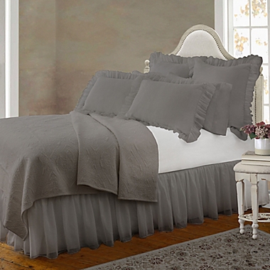 Cotton Voile 15-Inch Twin Bed Skirt in Grey. View a larger version of this product image.