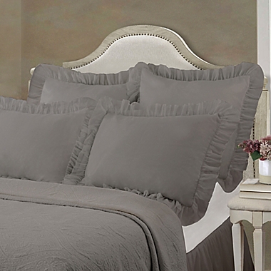 Cotton Voile European Pillow Sham in Grey. View a larger version of this product image.