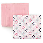 Alternate image 0 for Hudson Baby 2-Pack Aztec Muslin Swaddle Blanket in Pink