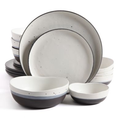 black white dinner set