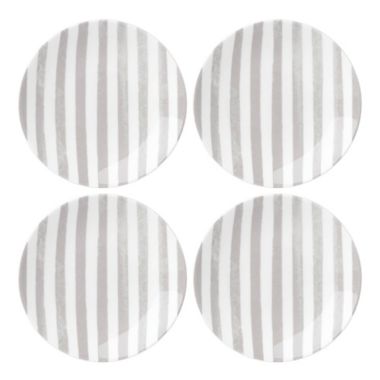 kate spade new york Charlotte Street&trade; Tidbit Plates in Grey (Set of 4). View a larger version of this product image.