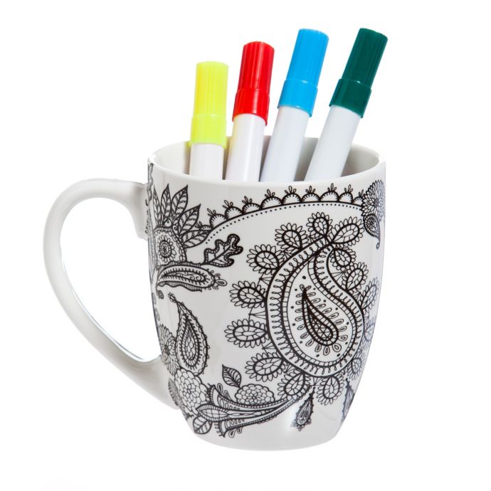 Just Add Color™ Paisley Coloring Mug Bed Bath and Beyond Canada