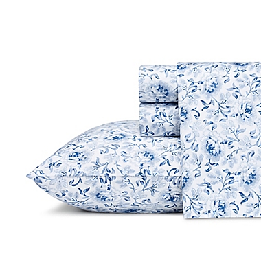 Laura Ashley&reg; Lorelei Sheet Set in Dark Blue. View a larger version of this product image.