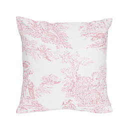 Sweet Jojo Designs French Toile Square Throw Pillow in Pink/White