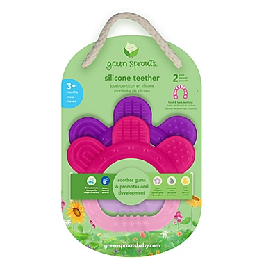 green sprouts&reg; 2-pack Silicone Everyday Teethers - Pink Set. View a larger version of this product image.
