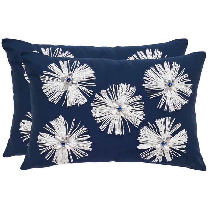 Safavieh Bellissima 12 Inch X 18 Inch Jeweled Oblong Throw Pillows