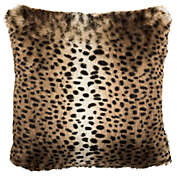 Safavieh Leopard Print Square Throw Pillow in Black/Brown
