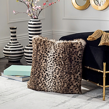 Safavieh Leopard Print Square Throw Pillow in Black/Brown | Bed Bath &  Beyond