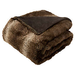 Safavieh Faux Luxe Brick Throw Blanket in Chocolate