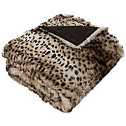 Safavieh Faux Leopard Throw Blanket in Brown/Black