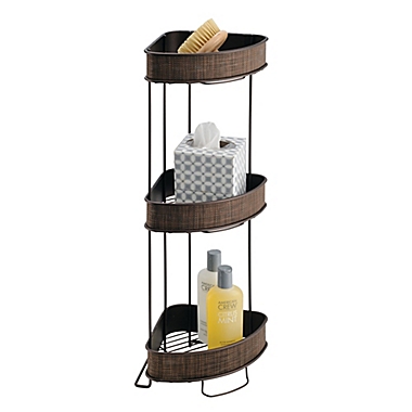 iDesign&reg; Twillo 3-Tier Standing Corner Storage Shelf in Bronze. View a larger version of this product image.