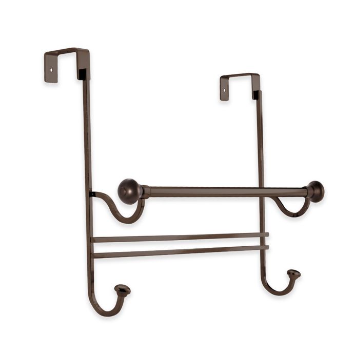 Idesign York 18 5 Inch Over The Door Towel Bar With Hooks