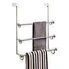 Alternate image 1 for iDesign&reg; York 3-Tier Over-the-Door Towel Rack in Brushed Stainless Steel
