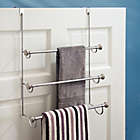 Alternate image 2 for iDesign&reg; York 3-Tier Over-the-Door Towel Rack in Brushed Stainless Steel