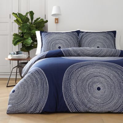 navy blue queen bed in a bag