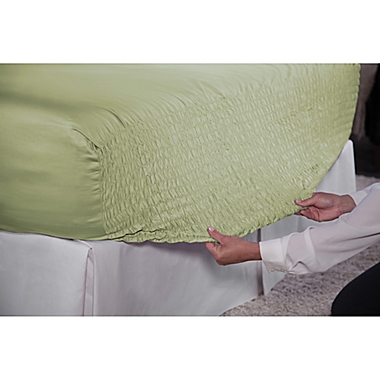 Bed Tite&trade; Soft Touch Polyester 200-Thread-Count Twin Sheet Set in Sage. View a larger version of this product image.