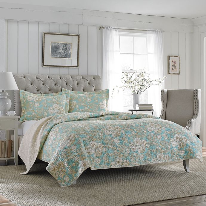 Laura Ashley® Brompton 3Piece Quilt Set Bed Bath and Beyond Canada