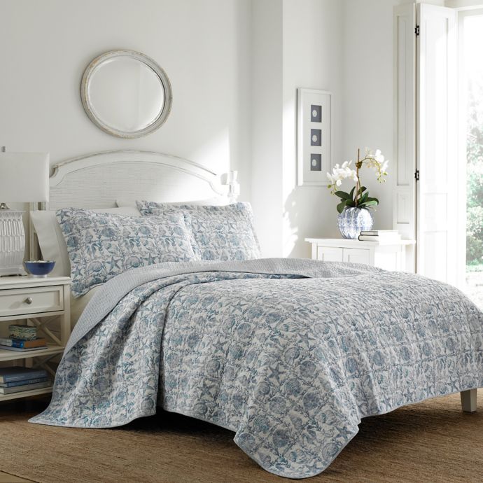 Laura Ashley Bettina Beach Quilt Set In Blue Bed Bath